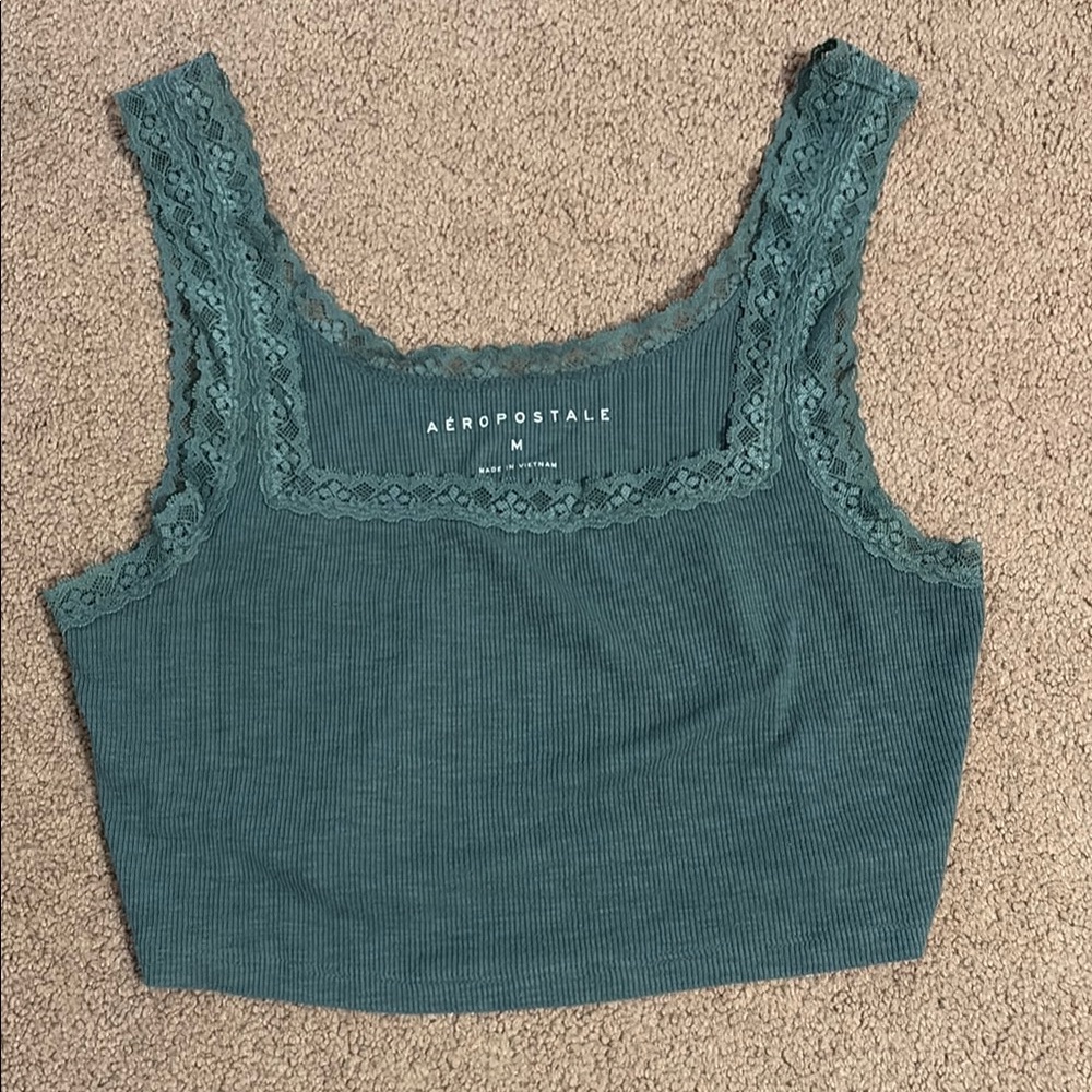 Aeropostale Green Sleeveless Crop Top